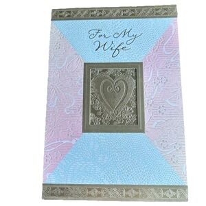 For My Wife‎ Happy Mother's Day Hallmark Pink Hearts Gold Diecut